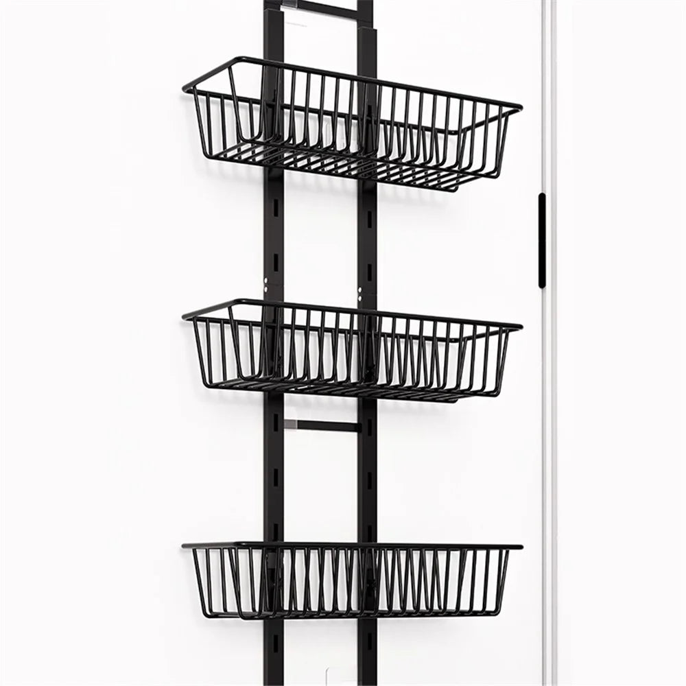 5 Tier Hanging Organizer Multi Layer Door Storage Rack No Drill Design for Kitchen Bedroom Bathroom - 5
