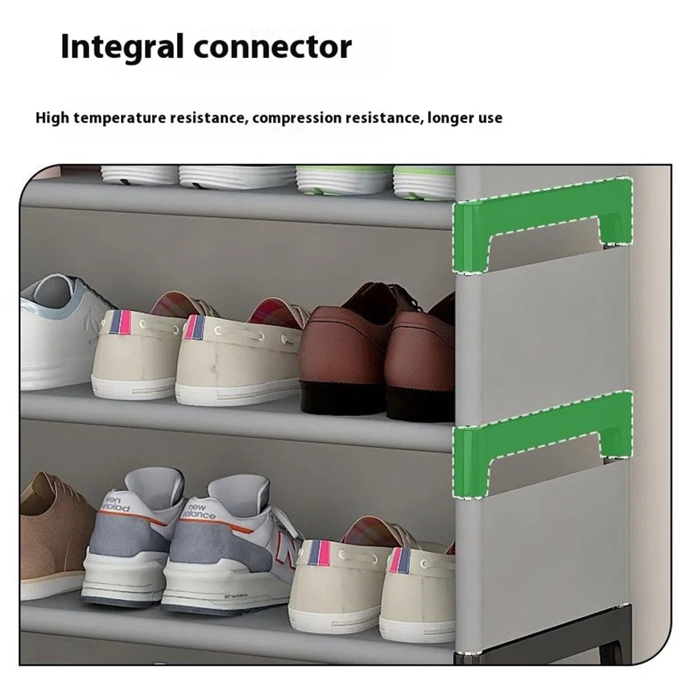 3 Layers Space Saving Shoe Rack Shoe Storage Organizer Shelf for Apartment Entryway, 54 x 26 x 38cm - Grey - 6