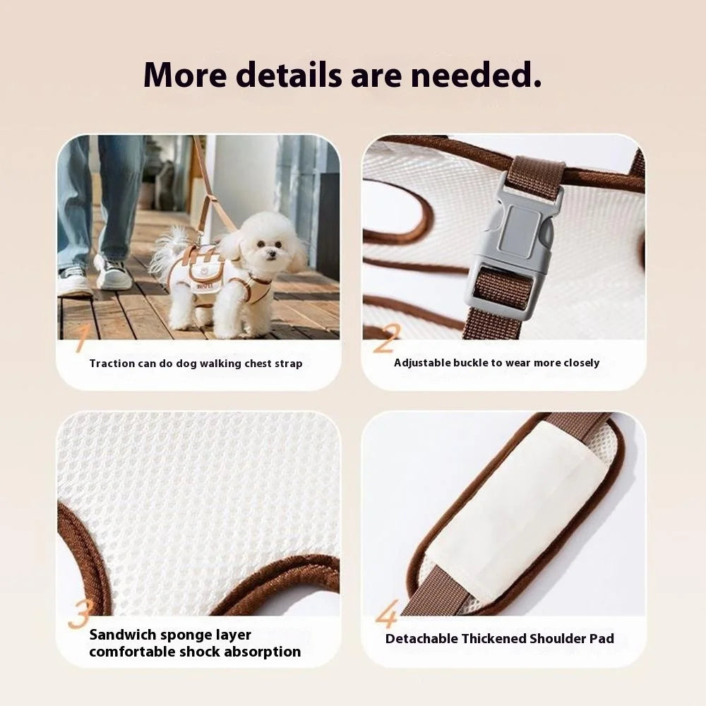 L Size Pet Carrier for 6.5-9Kg Dogs Shoulder Handbag Pet Traction Pack Portable Breathable Crossbody Bag Gift - 5