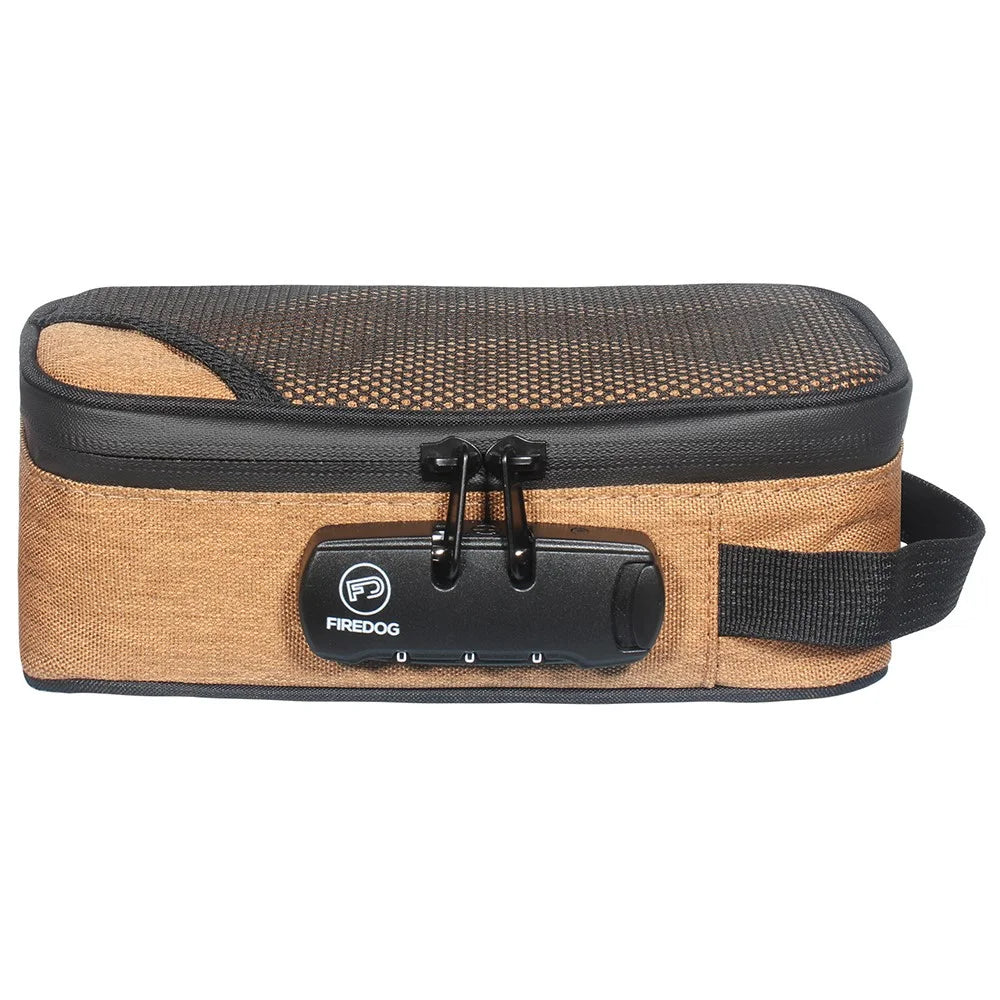 FIREDOG CL109 Smell Proof Bag with Combination Lock Portable Pipe Tobacco Pouch Carton Mesh Bag - Khaki - 1