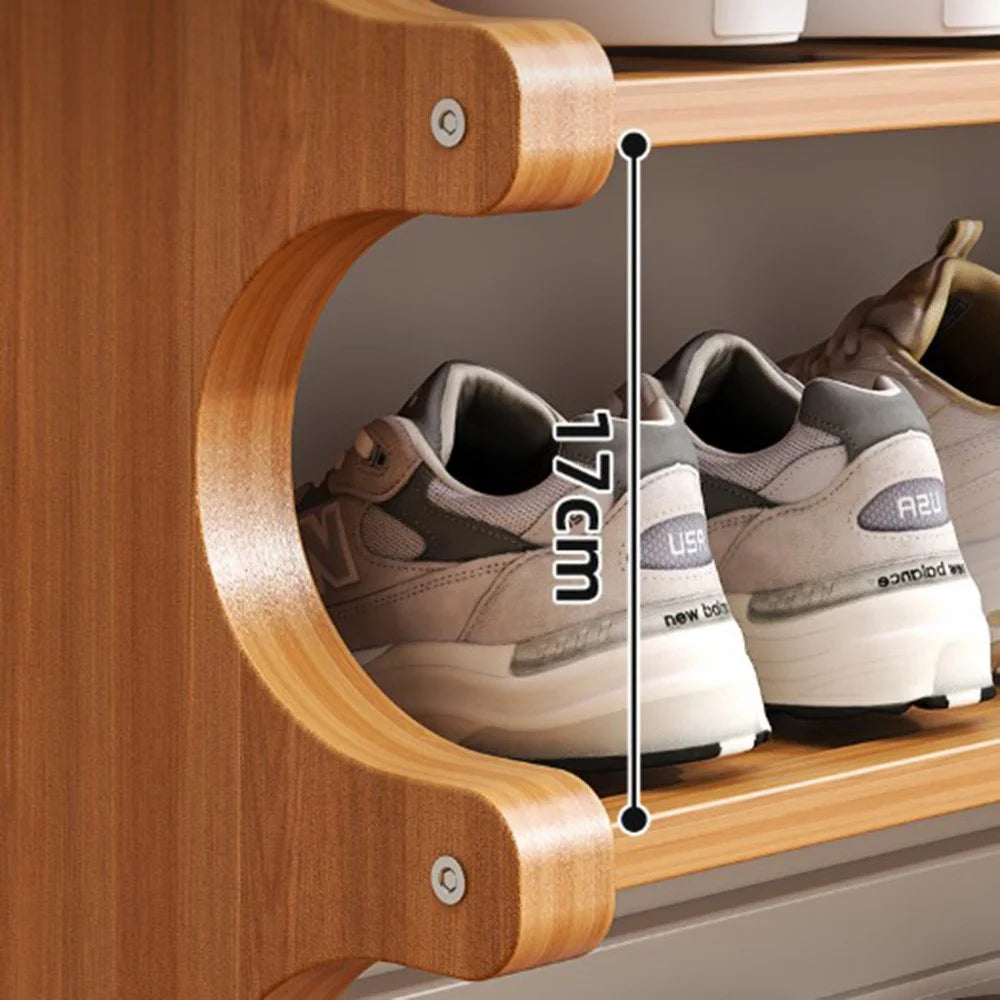 Bamboo Shoe Rack 3-Tier 50cm Length Storage Organizer Shelf for Entryway Dorm Home - 4