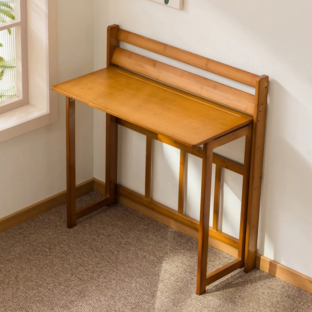 84 x 41 x 87cm Folding Table Compact Portable Computer Desk for Home Office Study Children Learning - Brown - 6