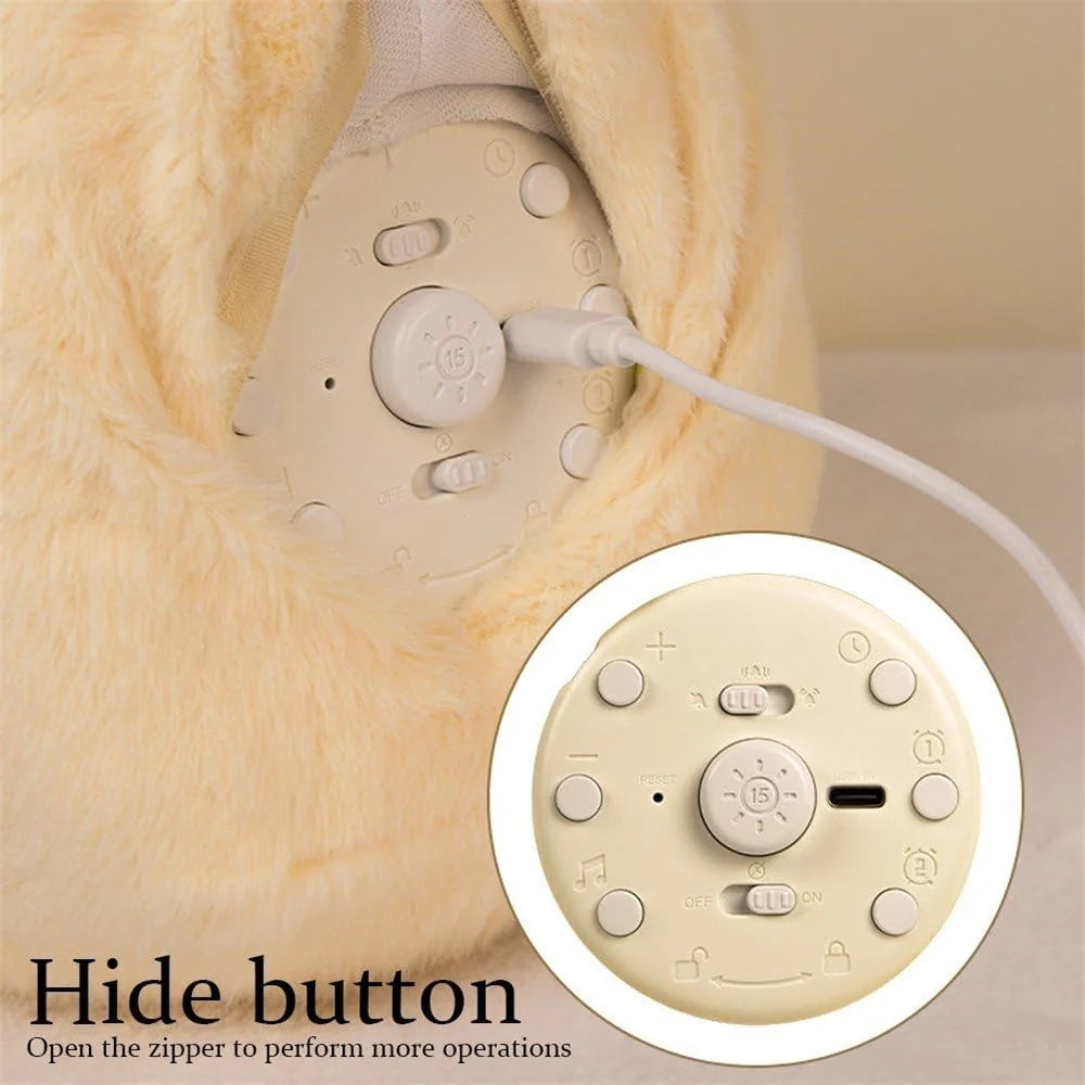 Cute Capybara Shape Plush Toy Bedside Lamp for Bedroom Alarm Clock with Night Light Birthday Gift - 5