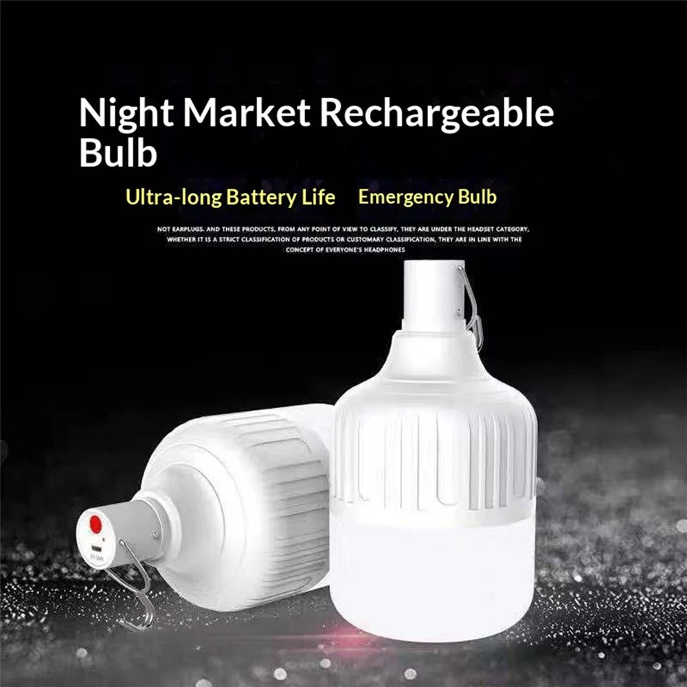 150W 105mm Outdoor Camping Lantern 5 Modes USB Rechargeable Tent Hanging LED Light Bulb - 3