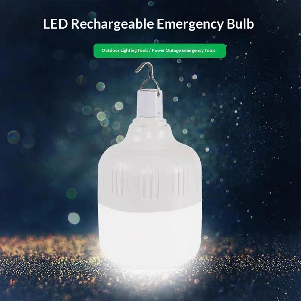 150W 105mm Outdoor Camping Lantern 5 Modes USB Rechargeable Tent Hanging LED Light Bulb - 4
