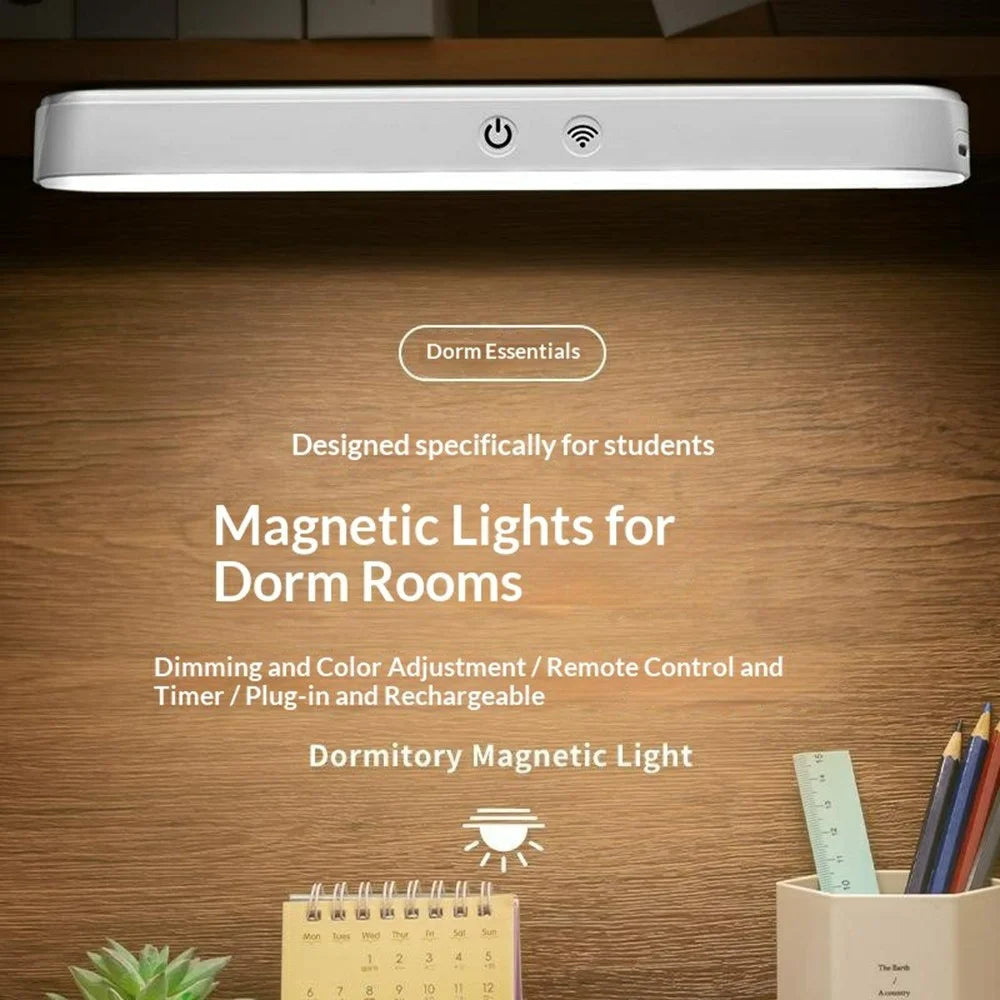 Magnetic LED Desk Lamp Type-C Rechargeable 3 Color Temperatures Dimmable Eye Care Light Bar - White - 2