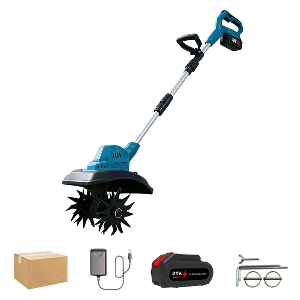 MDHL ML-118 Cordless Tiller 21V 700W Brushless Electric Cultivator for Garden Soil Loosening - 1