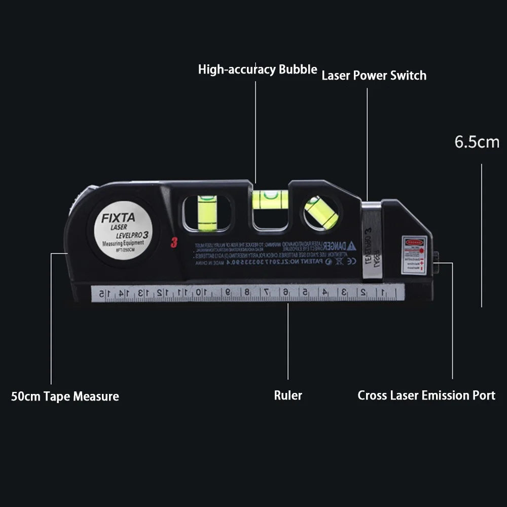 Multifunction Cross / Straight Line Infrared Laser Level Horizontal Vertical Laser Leveling Instrument Measure Tape - 4