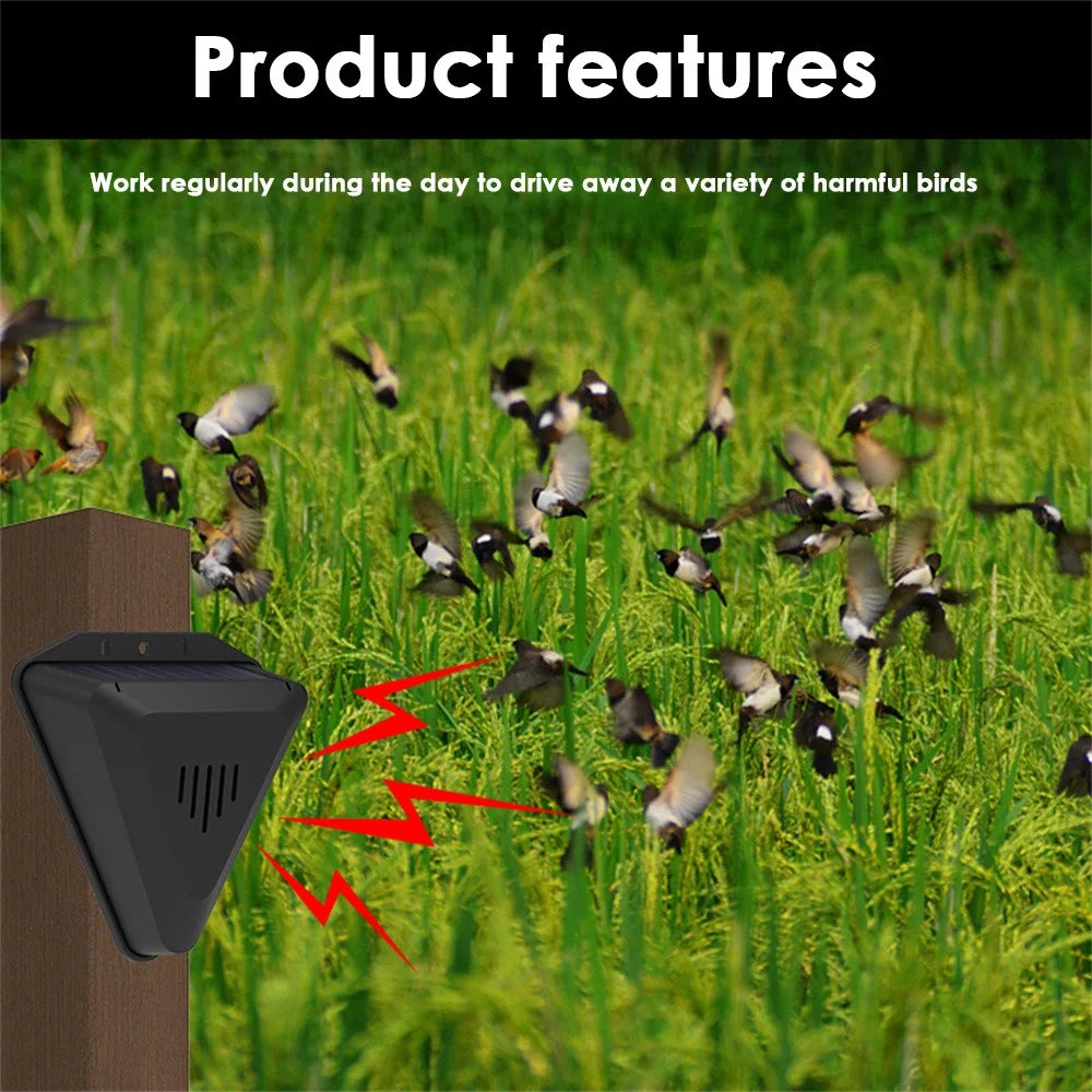 N911Q Solar Powered Outdoor Bird Repeller Multiple Sound Playback Birds Alarm Device - 3