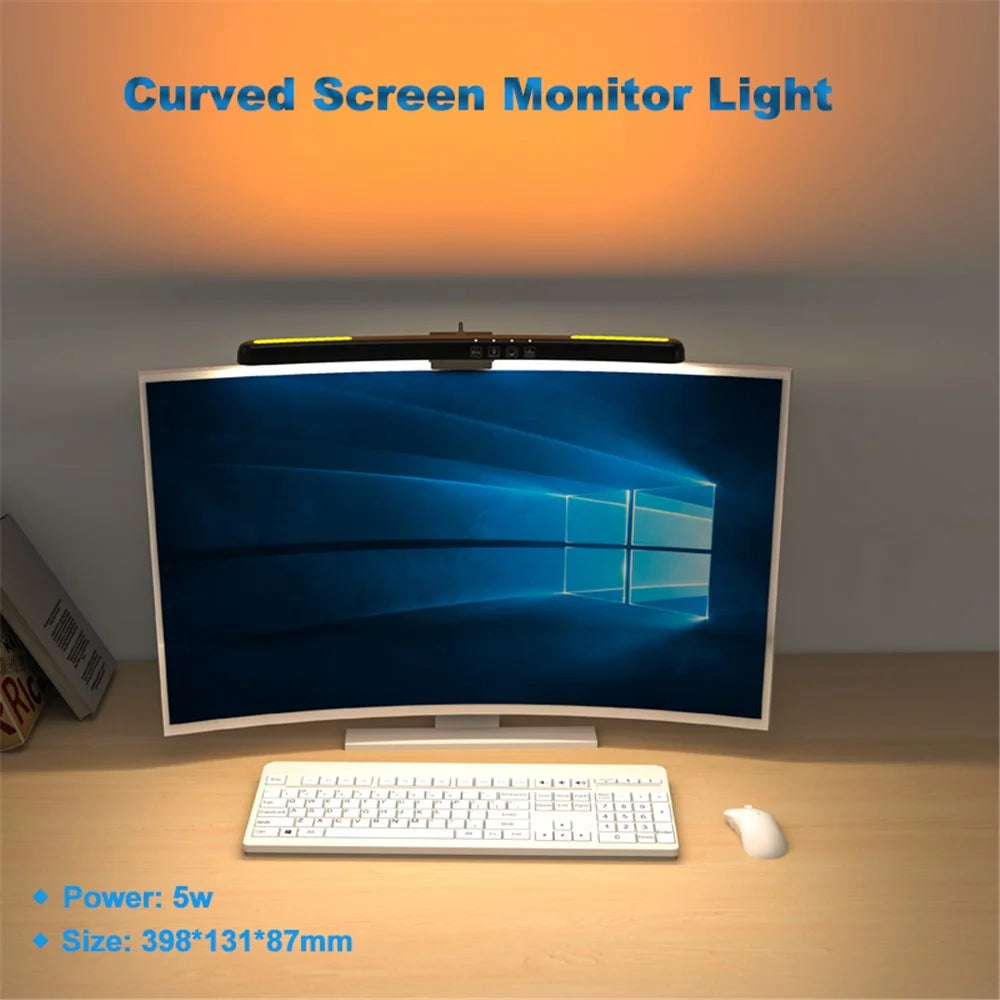 TB-301SFS 398mm RGB Effect Curved Monitor Hanging Light Bar No Flicker Touch Control Computer Screen Lamp - 3