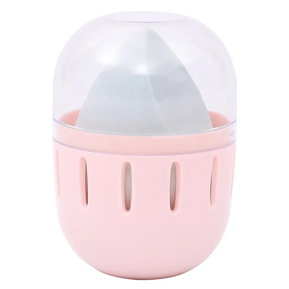 HZ007-1P Makeup Egg ABS Storage Box Portable Breathable Sponge Makeup Egg Box with Clear Lid - 1