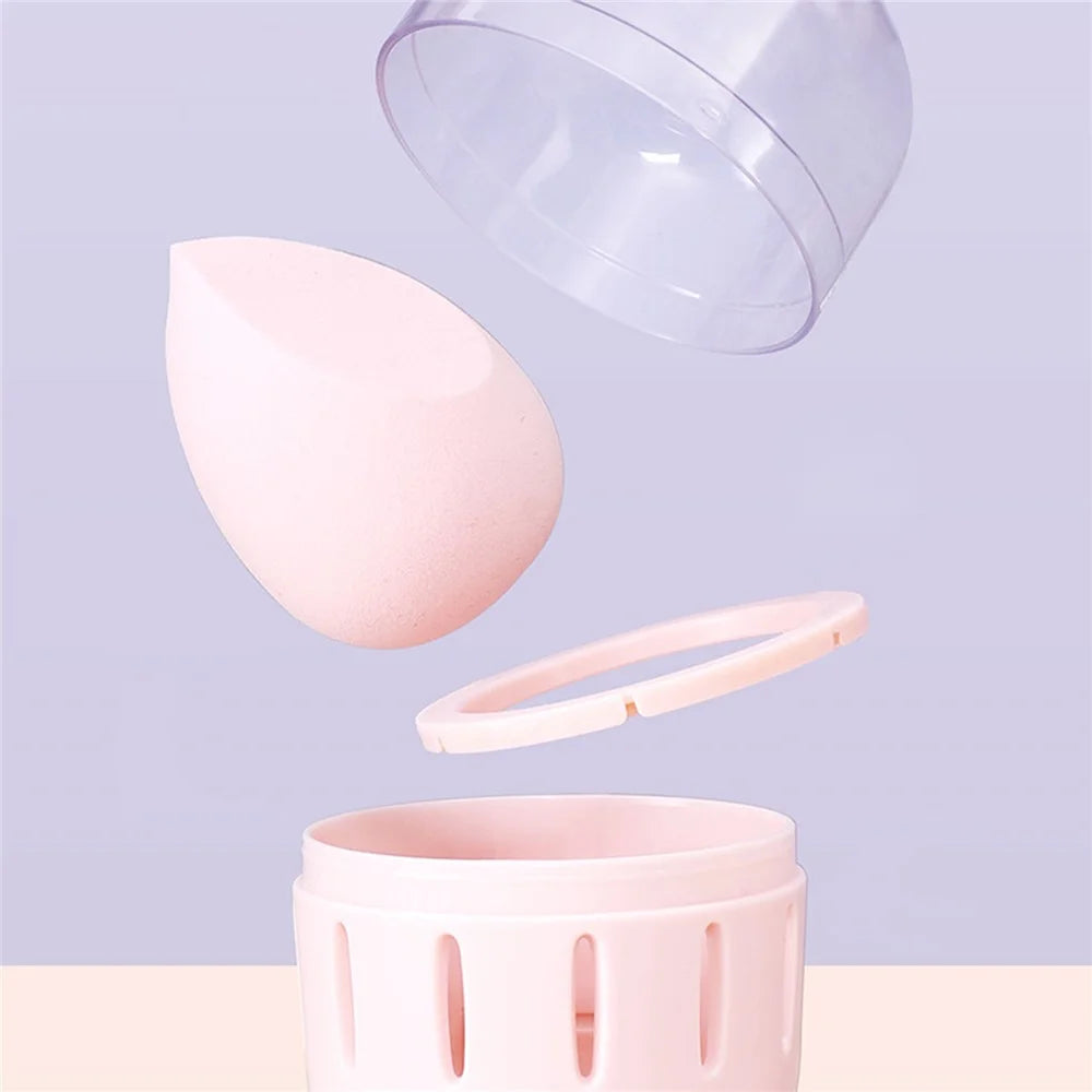 HZ007-1P Makeup Egg ABS Storage Box Portable Breathable Sponge Makeup Egg Box with Clear Lid - 2
