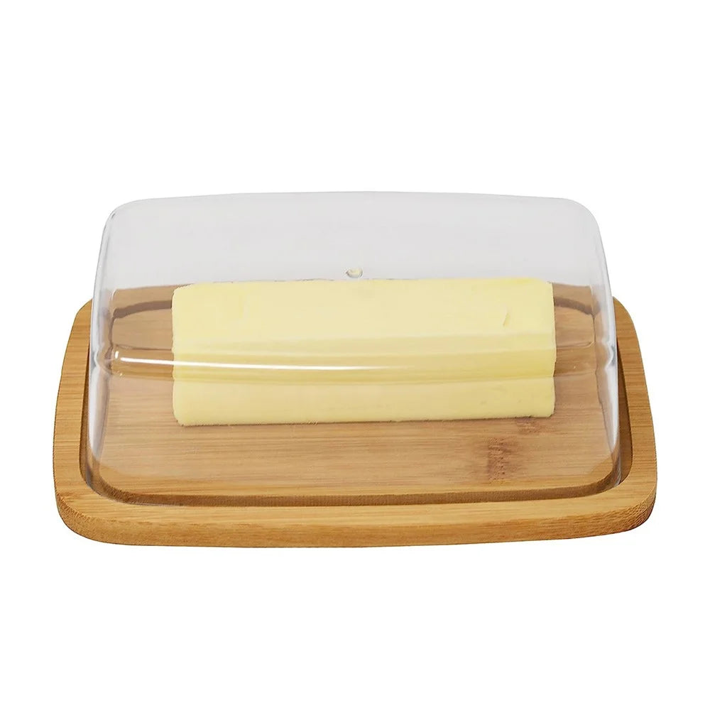 JJTZ Large Size Bamboo Rectangular Dessert Display Tray Wedding Stuff Cake Stand with Lid, Size L - 2