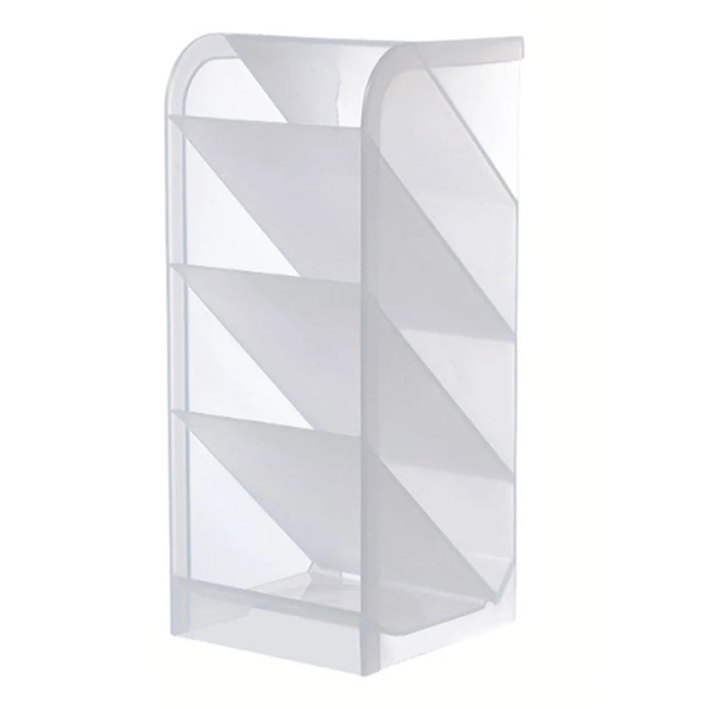 Four Grid Tilt Insert Pen Holder Makeup Brush Desktop Storage Case, Size S - White - 1