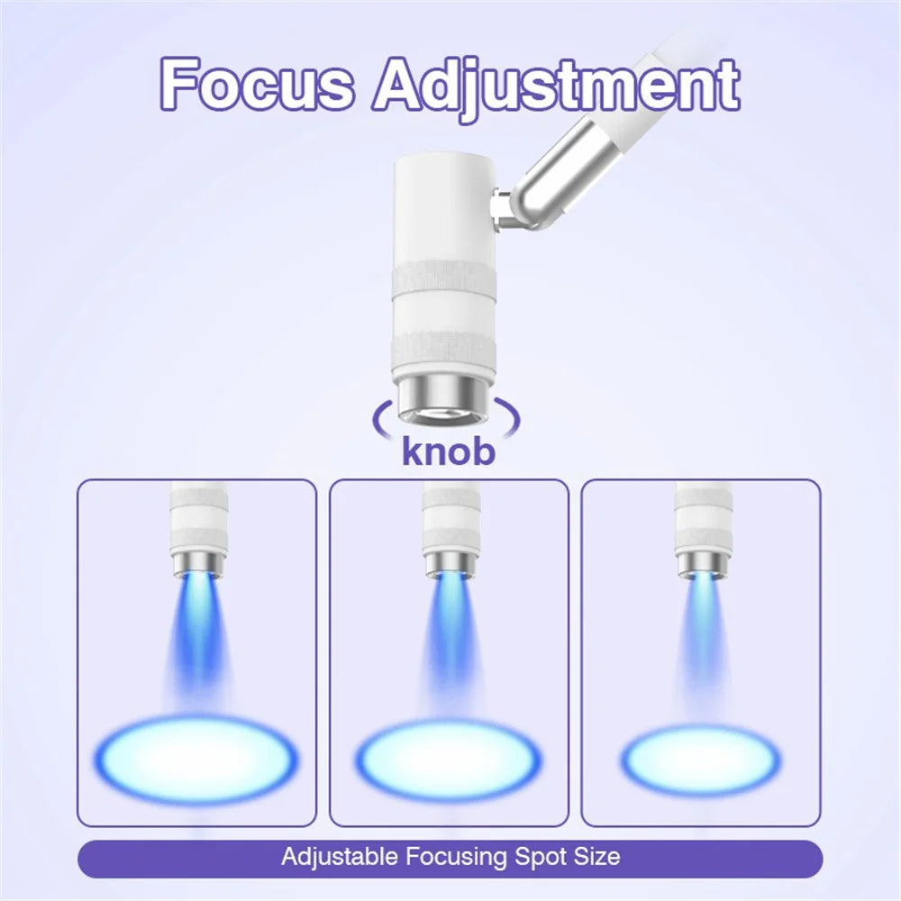 HD-AL10 Focus Adjustment Touch Dimming UV Nail Eyelash Floor Lamp with Foot Switch - White - 5