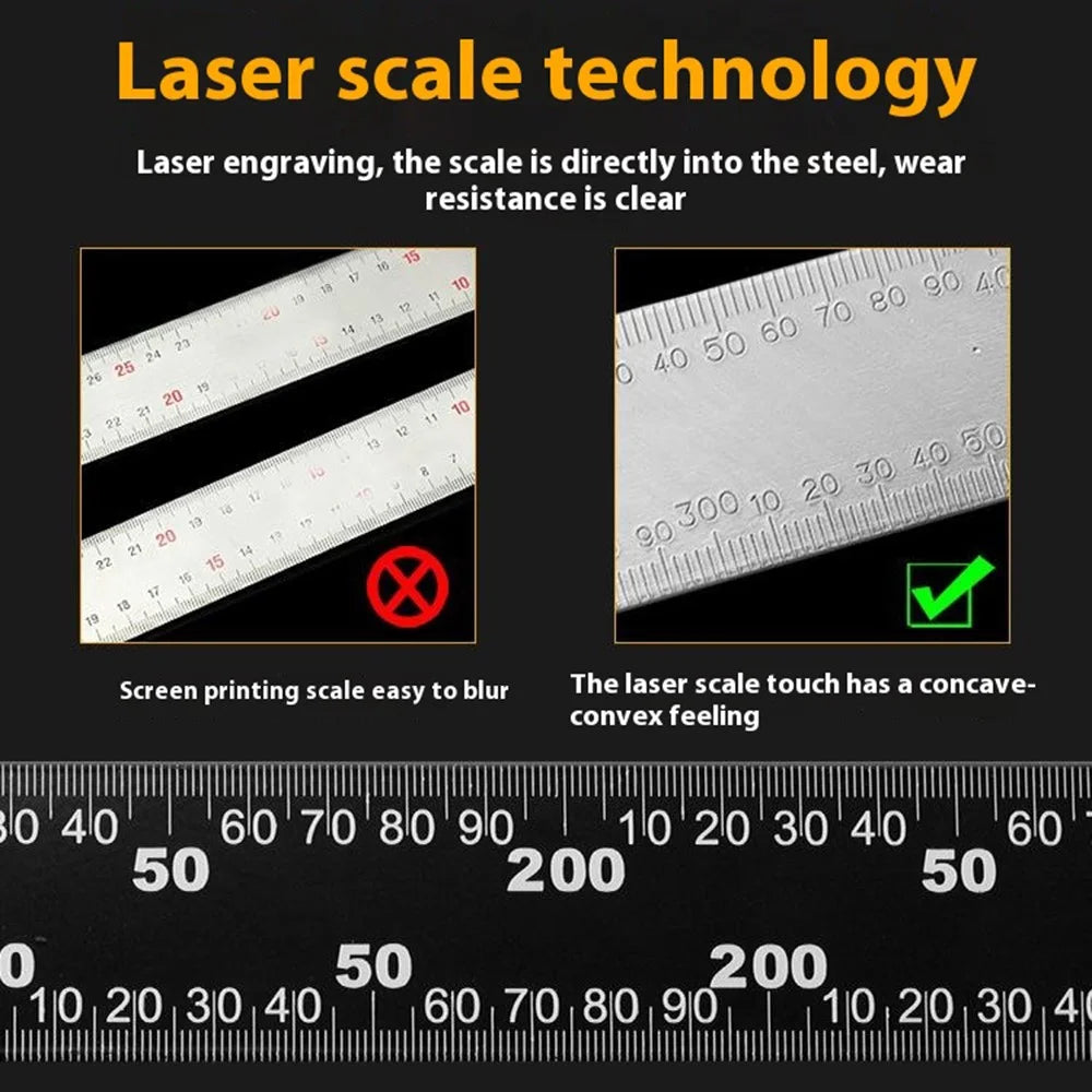 L-Shaped Ruler 20x30cm Stainless Steel Thickened Right Angle Ruler for Woodworking Measuring Cutting Drawing - 4