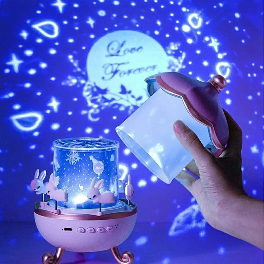 WH-E11 Creative Rotating Starry Star Projector Light Music Box Bluetooth-Compatible Night Lamp - 2
