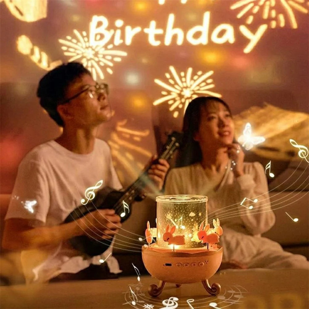 WH-E11 Creative Rotating Starry Star Projector Light Music Box Bluetooth-Compatible Night Lamp - 3