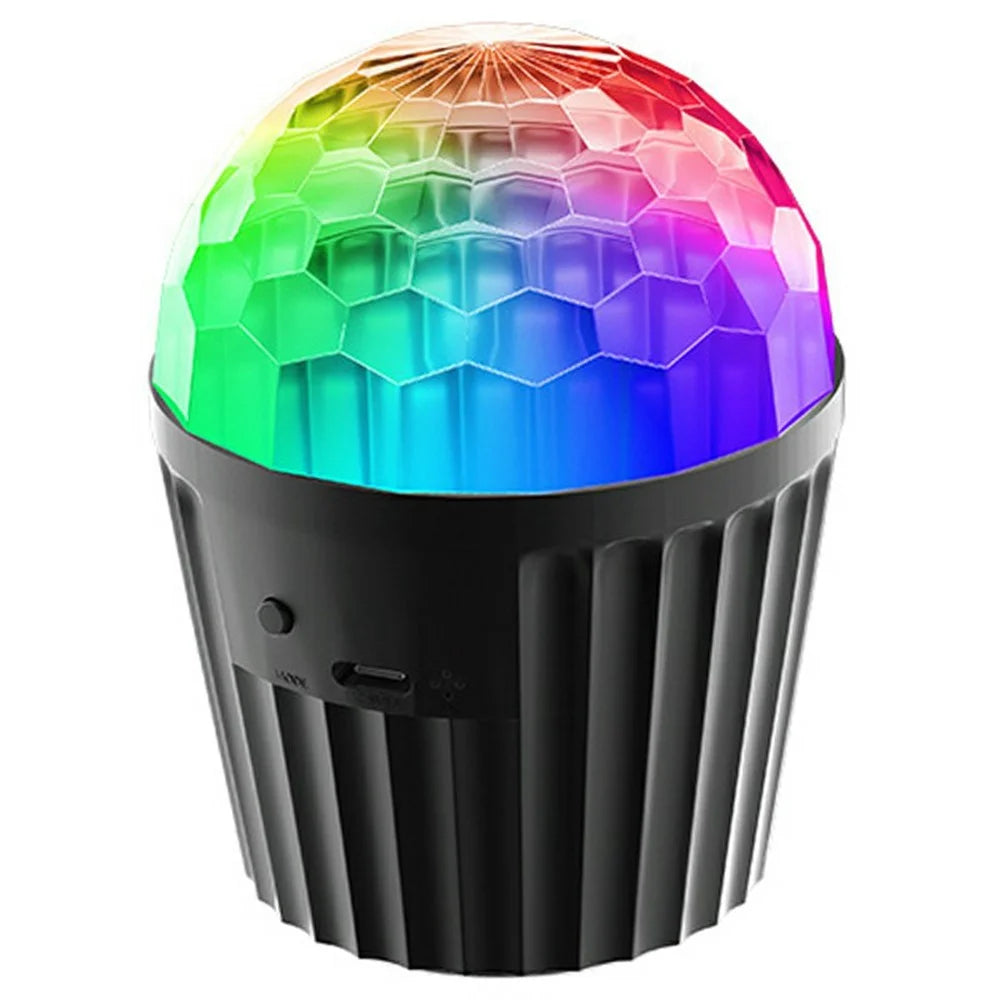 3W Sound Activated Striped Mini Magic Ball LED Light RGB Stage Lamp for KTV Bar (With Remote) - 1