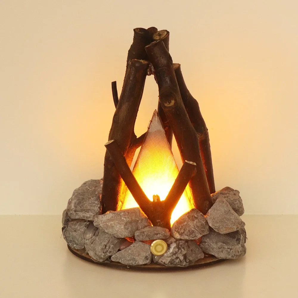 Triangle LED Campfire Night Light Creative Table Lamp Stone Tree Branch Shaped Desk Light for Bedroom / Living Room - 3
