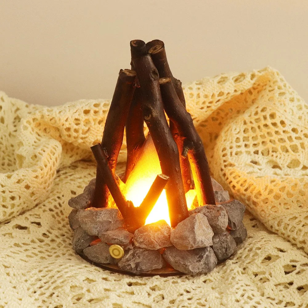 Triangle LED Campfire Night Light Creative Table Lamp Stone Tree Branch Shaped Desk Light for Bedroom / Living Room - 4