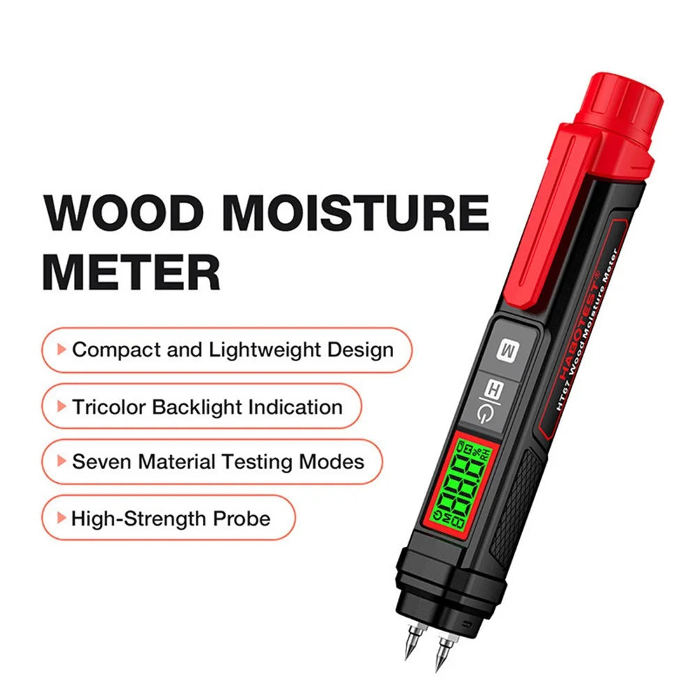 HABOTEST HT67 Wood Moisture Meter Digital Humidity Detector for Wood Wall Cement Materials - 2