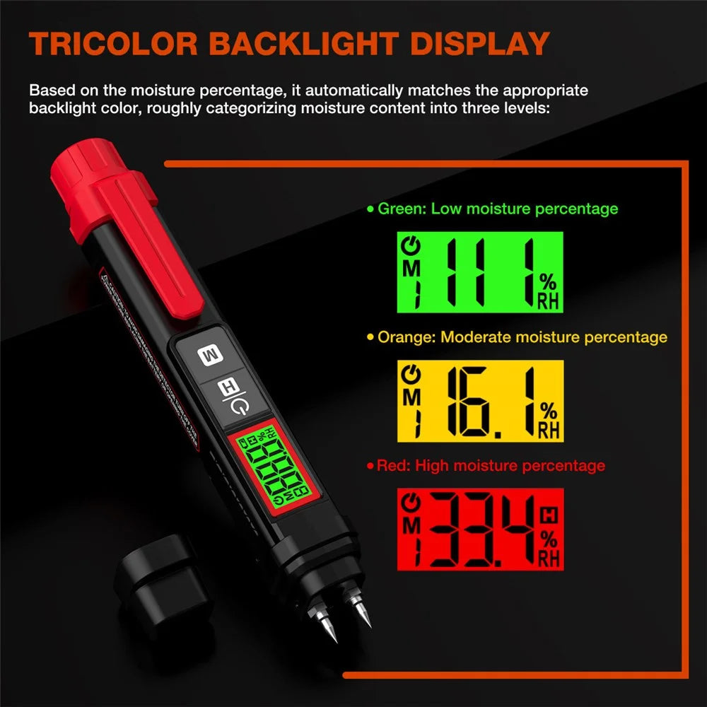 HABOTEST HT67 Wood Moisture Meter Digital Humidity Detector for Wood Wall Cement Materials - 6