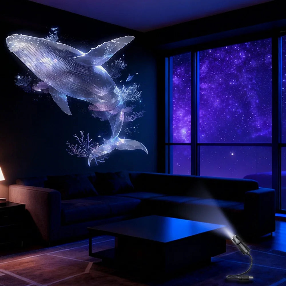 USB LED Projection Lamp Flexible Gooseneck Replaceable Slides Night Light for Bedroom - Butterfly 1 - 4