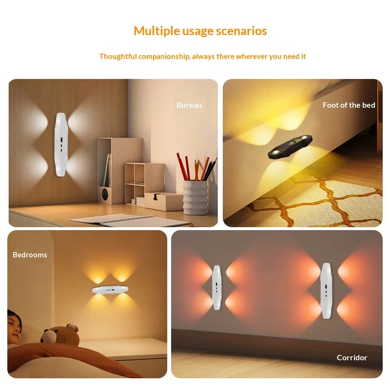 Y-07 Three Color Temperature LED Wall Light PIR Motion Sensor Magnetic Rechargeable Night Lamp - White - 3