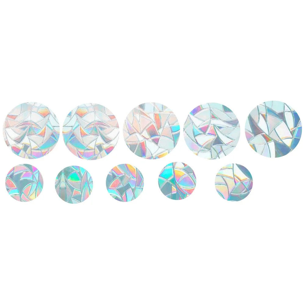 1Set Rainbow Prism Electrostatic Glass Sticker PVC Non-Adhesive Removable Window Colorful Film Sticker Gift (No EN71) - Circle - 2