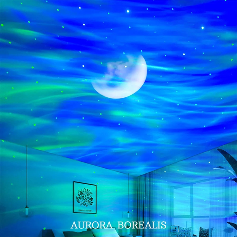 K-1106 Flying Saucer Laser Projection Lamp Aurora Galaxy Dual Effect Projector Light Battery Powered Indoor Ambient Light - 5