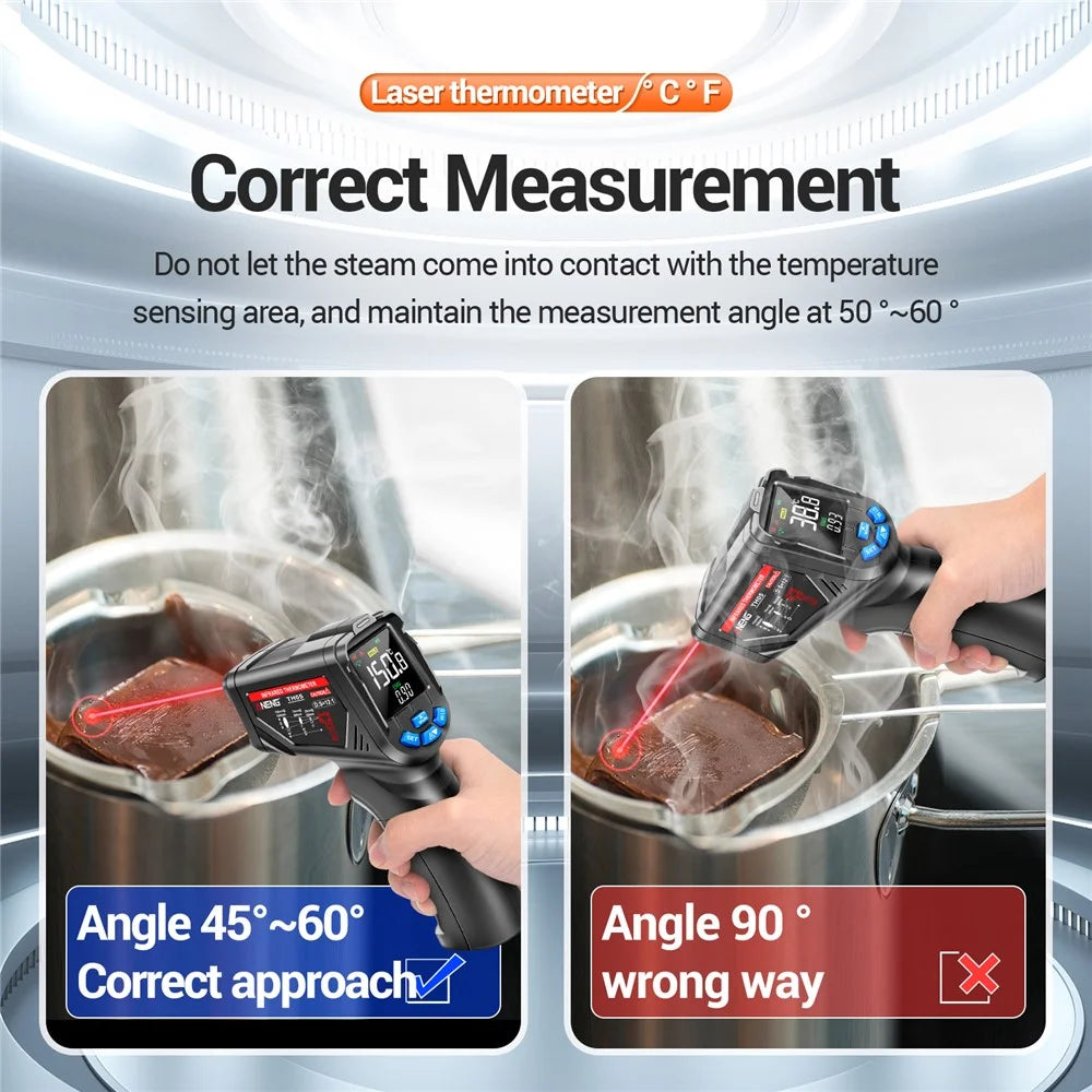 ANENG TH05 Portable Infrared Thermometers Handheld -20~650 Degree Temp Measurement with Digital Display - Black - 7