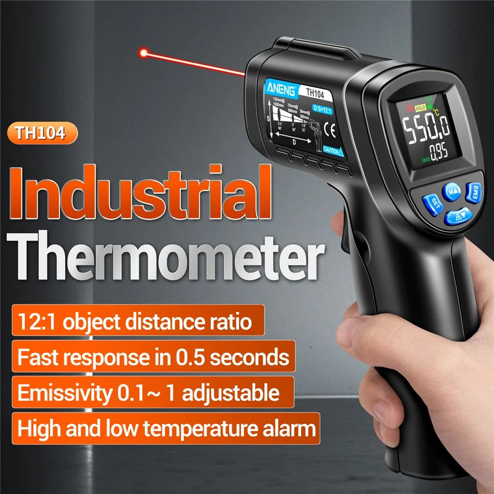 ANENG TH104 Color Display Infrared Thermometers Portable -50 to 550 Degree Temp Measurement for Industry, Kitchen - 2