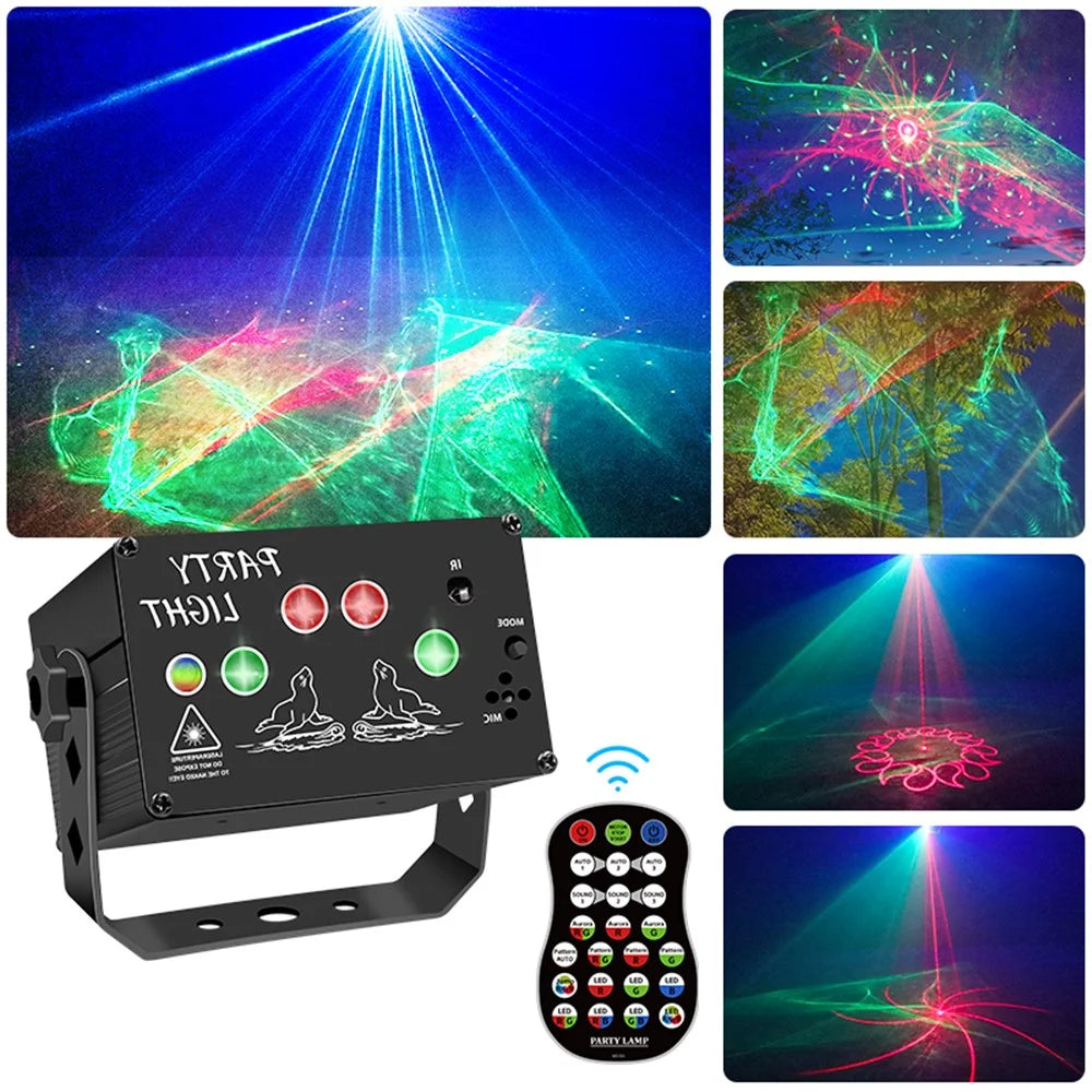 T10 Dreamy Laser Light Stage KTV Flash Light Voice-activated Remote Control Disco Party Atmosphere Lamp - 7