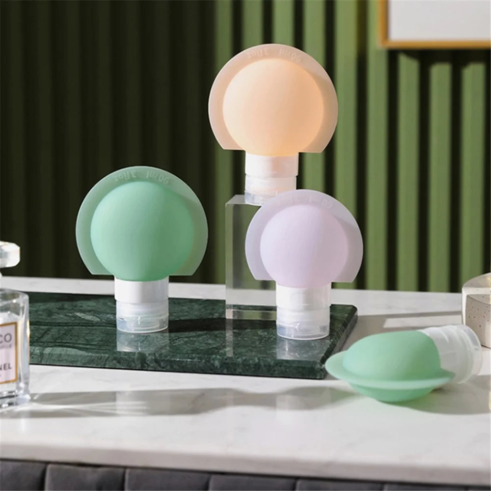 3PCS 60ML PP+Silicone Dispenser Bottle Leak Proof Portable Tube Travel Shampoo Container (3 Colors) + Label - 6