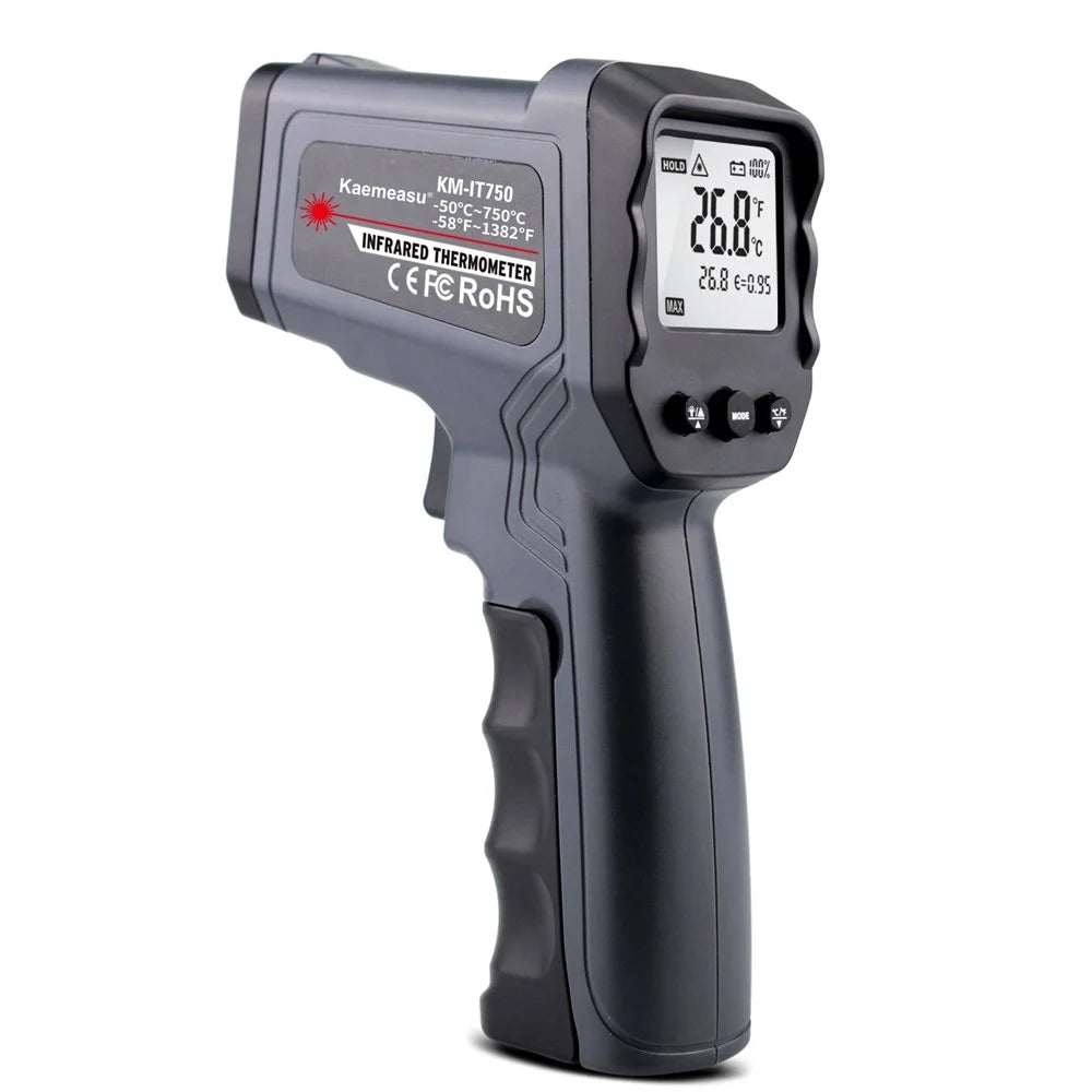 KAEMEASU KM-IT750 Digital Infrared Thermometer Double Laser Non-Contact Thermometer Gun - 1