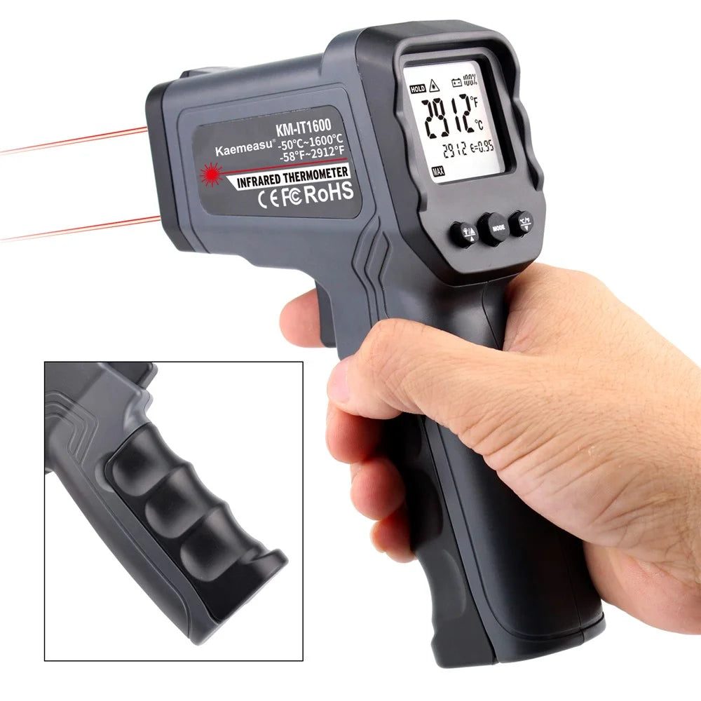 KAEMEASU KM-IT1600 Double Laser Digital Infrared Non-Contact Electronic Thermometer Gun - 5