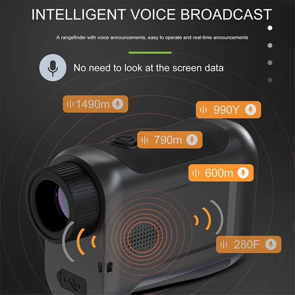 KAEMEASU KM-J1500H 5-1500m Voice Broadcast Golf Rangefinder Laser Golfing Range Finder Measuring Tool - Grey - 3