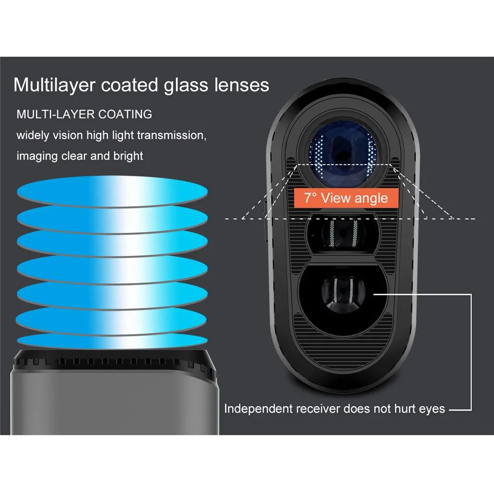 KAEMEASU KM-D600H Golfing Range Finder 5-600m Laser Rangefinder Built-in 450mAh Battery - Black - 4