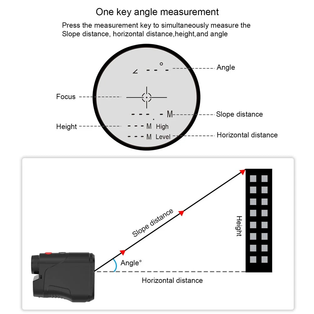 KAEMEASU KM-D450H 5-450m Laser Golfing Range Finder Built-in Battery Golf Rangefinder - Black - 4