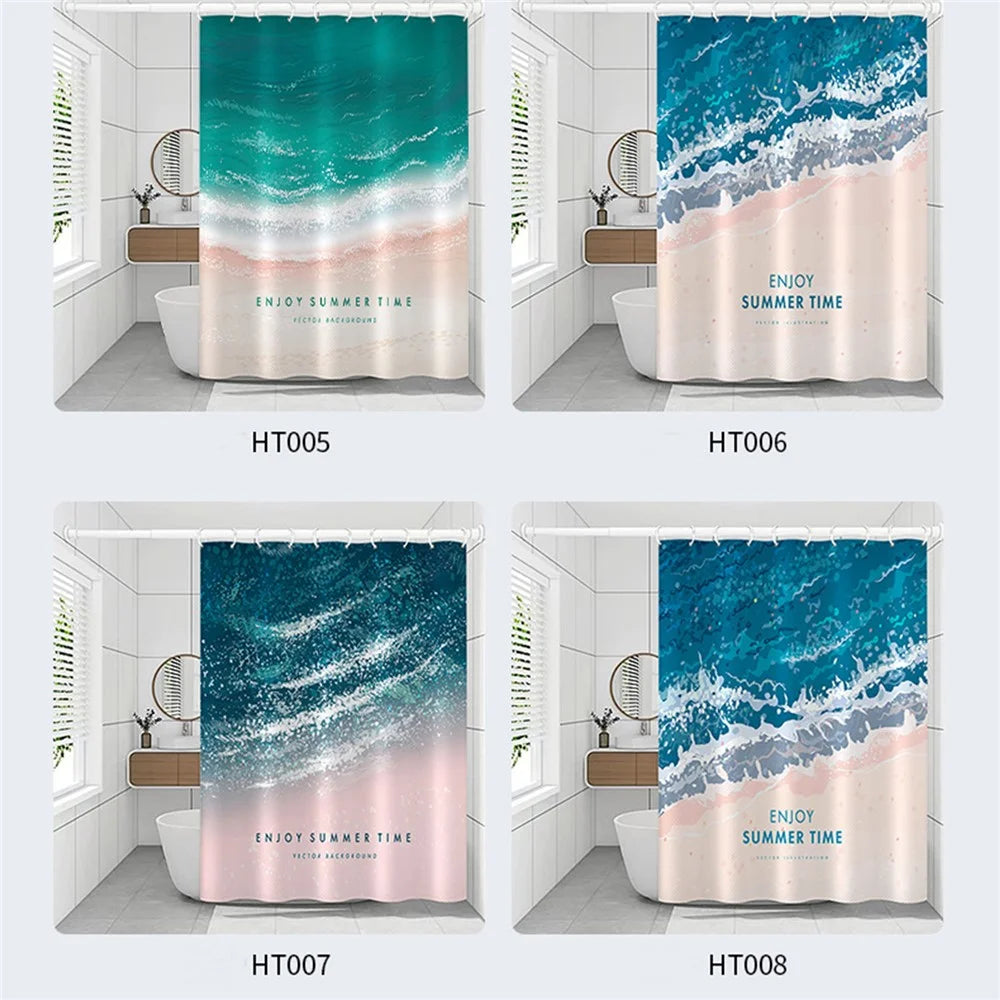 150x180cm Bathroom Shower Curtain Holiday Beach Series Mildew Resistant Shower Liner - HT001 - 7