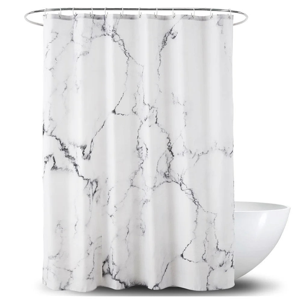 120x180cm Shower Curtain Marble Print Pattern Mildew Resistant Curtain - YL230408-C1 - 1