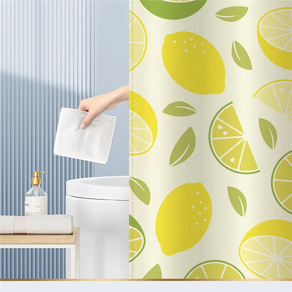 120x180cm Shower Curtain with Hooks 3D Fruit Pattern Polyester Fabric Mildew Resistant Curtain - SG-002 - 2