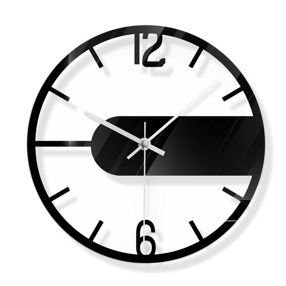 Round Clear Acrylic Wall Clock Silent Non-Ticking Clock (No Battery) for Kitchen  /  Home  /  Living Room - 1