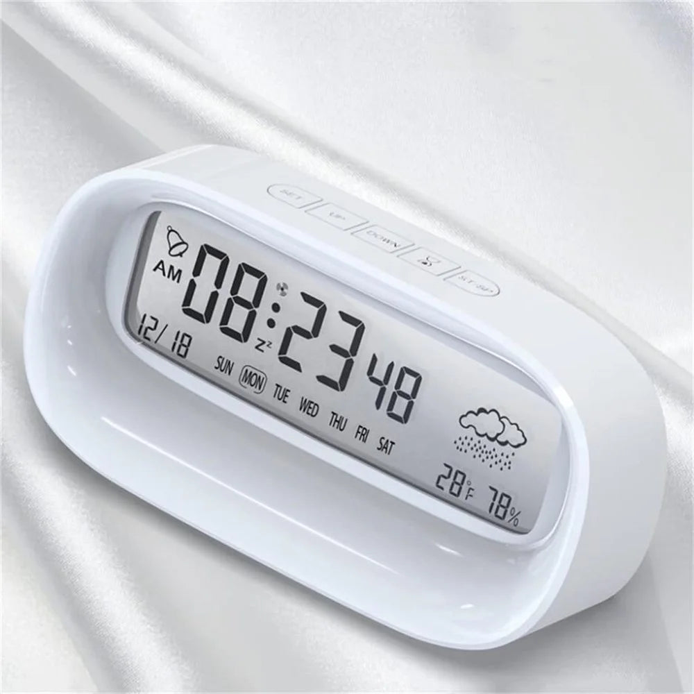 Smart Calendar Alarm Clock Transparent Multi-Function Home Office Desktop Digital Clock - White - 2