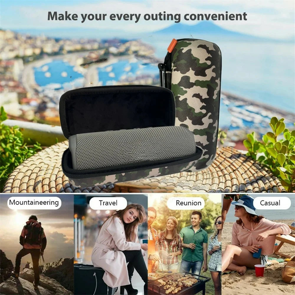 For JBL Flip 6 / 5 / 4 Storage Bag Wireless Bluetooth-compatible Speaker Protective Case Hard Shell EVA Carrying Pouch with Strap - 3