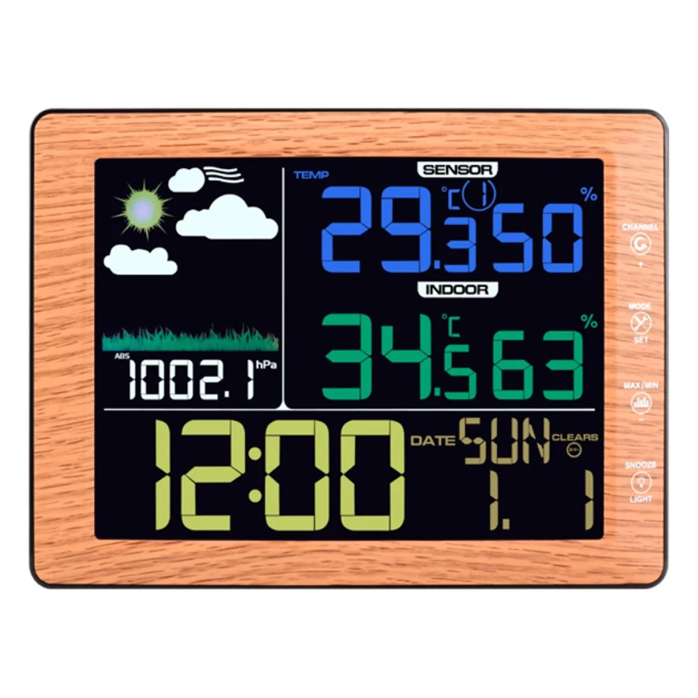 TS-8210 Color Screen Wireless Weather Clock Indoor Outdoor Thermometer Hygrometer Wall Clock - 2