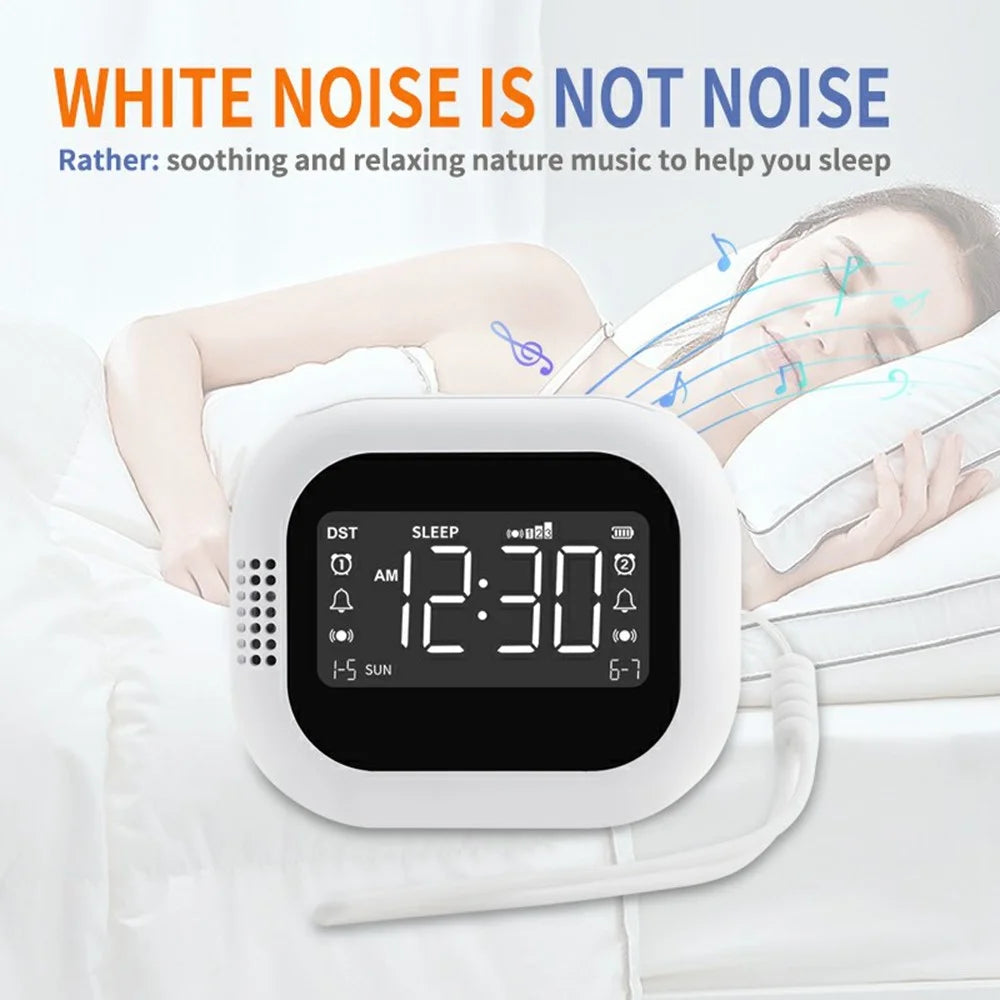 TS-BC700S Portable Vibrating Alarm Clock 2.75 Inch White Noise Machine for Deaf Elderly Heavy Sleepers - 2