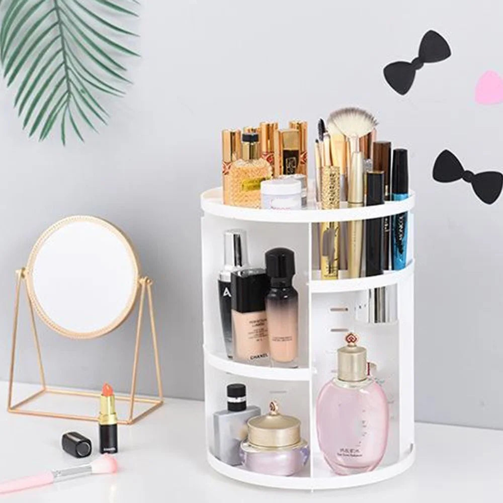 Desktop Rotating Makeup Organizer Cosmetic Skincare Products PS Storage Rack - Black - 5