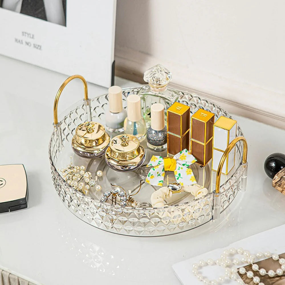 Rotating Luxury Cosmetic Organizer Single Tier Makeup Skincare Perfume Storage Rack - 2